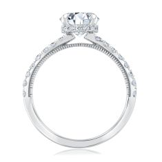 2ctw Round Lab Grown Diamond 14k White Gold Hidden Halo Engagement Ring