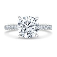 3 1/2ctw Round Lab Grown Diamond 14k White Gold Hidden Halo Engagement Ring