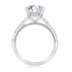 3 1/2ctw Round Lab Grown Diamond 14k White Gold Hidden Halo Engagement Ring