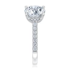 3 1/2ctw Round Lab Grown Diamond 14k White Gold Hidden Halo Engagement Ring