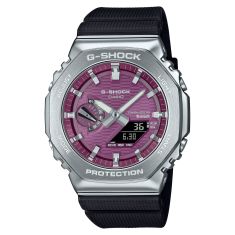 Casio G-Shock GA-2100 Series Analog-Digital Purple Dial Black Resin Watch 49.3mm - GBM2100A-4B