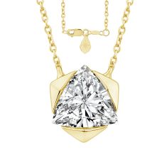 image of ASTERLY by REEDS ECONIC 3/8ctw Trillion Shape  Lab Grown Diamond Gold Vermeil Pendant Necklace with sku:20598462