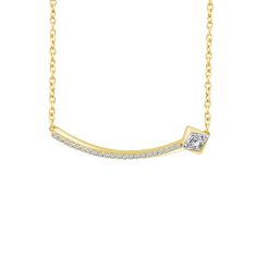 ASTERLY by REEDS ECONIC 3/8ctw Lozenge Shape Step-Cut Lab Grown Diamond Gold Vermeil Bar Necklace 1