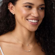 ASTERLY by REEDS ECONIC 3/8ctw Lozenge Shape Step-Cut Lab Grown Diamond Gold Vermeil Bar Necklace