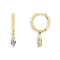 ASTERLY by REEDS ECONIC 1/2ctw Pear Shape Step-Cut Lab Grown Diamond Drop and Dangle Gold Vermeil Earrings