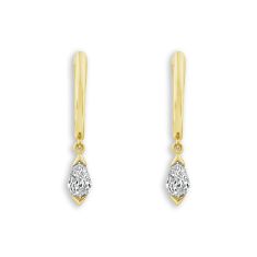 ASTERLY by REEDS ECONIC 1/2ctw Pear Shape Step-Cut Lab Grown Diamond Drop and Dangle Gold Vermeil Earrings 1
