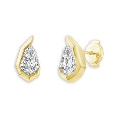 ASTERLY by REEDS ECONIC 5/8ctw Pear Shape Step-Cut Lab Grown Diamond Gold Vermeil Earrings