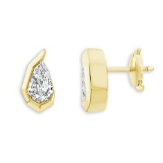 ASTERLY by REEDS ECONIC 5/8ctw Pear Shape Step-Cut Lab Grown Diamond Gold Vermeil Earrings