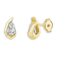 ASTERLY by REEDS ECONIC 5/8ctw Pear Shape Step-Cut Lab Grown Diamond Gold Vermeil Earrings