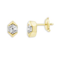ASTERLY by REEDS ECONIC 1/2ctw Hexagon Shape Step-Cut Lab Grown Diamond Gold Vermeil Earrings