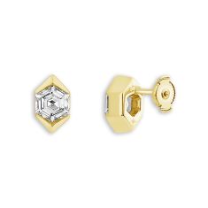ASTERLY by REEDS ECONIC 1/2ctw Hexagon Shape Step-Cut Lab Grown Diamond Gold Vermeil Earrings