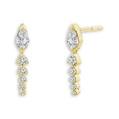 ASTERLY by REEDS ECONIC 5/8ctw Pear Shape Step-Cut Lab Grown Diamond Drop and Dangle Gold Vermeil Earrings