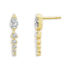 ASTERLY by REEDS ECONIC 5/8ctw Pear Shape Step-Cut Lab Grown Diamond Drop and Dangle Gold Vermeil Earrings