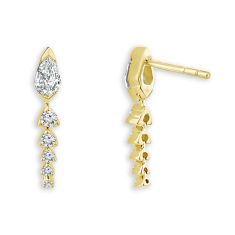 ASTERLY by REEDS ECONIC 5/8ctw Pear Shape Step-Cut Lab Grown Diamond Drop and Dangle Gold Vermeil Earrings