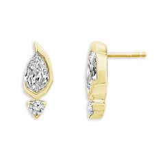 ASTERLY by REEDS ECONIC 5/8ctw Pear Shape Step-Cut Lab Grown Diamond Gold Vermeil Earrings