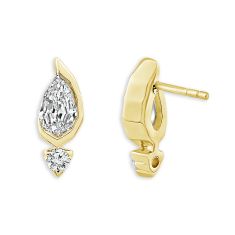 ASTERLY by REEDS ECONIC 5/8ctw Pear Shape Step-Cut Lab Grown Diamond Gold Vermeil Earrings