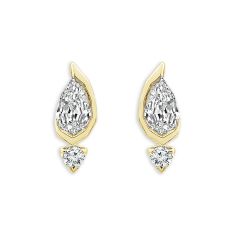 ASTERLY by REEDS ECONIC 5/8ctw Pear Shape Step-Cut Lab Grown Diamond Gold Vermeil Earrings 1