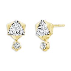 ASTERLY by REEDS ECONIC 3/4ctw Trillion Shape Lab Grown Diamond Gold Vermeil Earrings