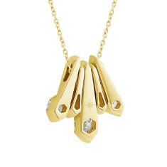 ASTERLY by REEDS ECONIC 3/4ctw Hexagon Step-Cut Lab Grown Diamond Gold Vermeil Pendant Necklace