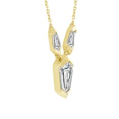 ASTERLY by REEDS ECONIC 1ctw Tie Shape Step-Cut Lab Grown Diamond Gold Vermeil Pendant Necklace