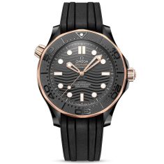 Previously Owned OMEGA Seamaster Diver 300m Co-Axial Master Chronometer Black Dial Rubber Strap Watch 43.5mm - O21062442001001 1