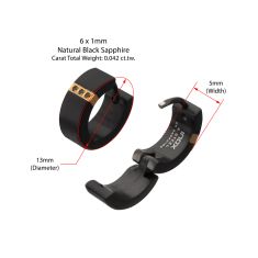 INOX Black Sapphire Black Ion-Plated Stainless Steel Huggie Hoop Earrings, 13mm
