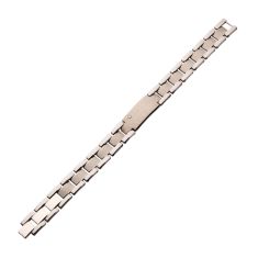 INOX Created White Sapphire Tungsten Carbide Hammered ID Link Bracelet