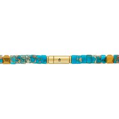 Bulova Marine Star Turquoise and Pyrite Bead Necklace