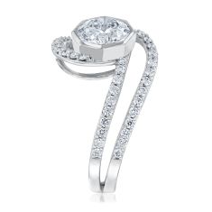 2 1/4ctw ECONIC Star Octagon Lab Grown Diamond 14k White Gold Bypass Ring