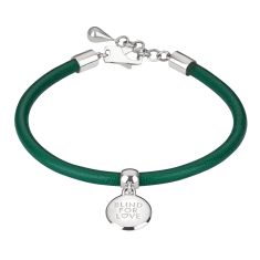 Gucci Blind For Love Green Leather Charm Bracelet 1