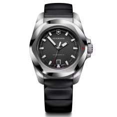Victorinox I.N.O.X Quartz Black Dial Black Rubber Strap Watch 41mm - 242028