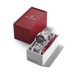 Victorinox I.N.O.X Quartz Black Dial Stainless Steel Watch 41mm - 242030