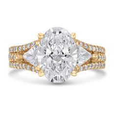 Downton Abbey 4ctw Oval Lab Grown Diamond 14k Yellow Gold Engagement Ring - Lady Rose