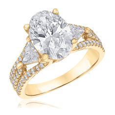 Downton Abbey 4ctw Oval Lab Grown Diamond 14k Yellow Gold Engagement Ring - Lady Rose Downton Abbey 4ctw Oval Lab Grown Diamond 14k Yellow Gold Engagement Ring - Lady Rose
