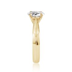 1ctw Oval Diamond 18k Yellow Gold Solitaire Knife-Edge Engagement Ring