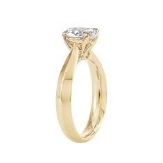 1ctw Oval Diamond 18k Yellow Gold Solitaire Knife-Edge Engagement Ring