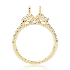 1/2ctw Marquise and Round Diamond 18k Yellow Gold Engagement Ring Setting
