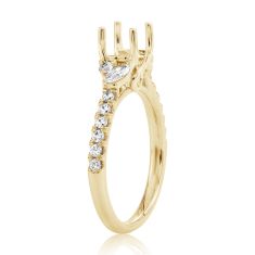1/2ctw Marquise and Round Diamond 18k Yellow Gold Engagement Ring Setting