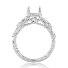1/2ctw Diamond Floral Motif 18k White Gold Engagement Ring Setting