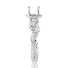 1/2ctw Diamond Floral Motif 18k White Gold Engagement Ring Setting