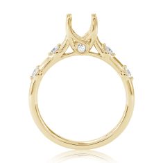 1/4ctw Diamond Station 18k Yellow Gold Engagement Ring Setting