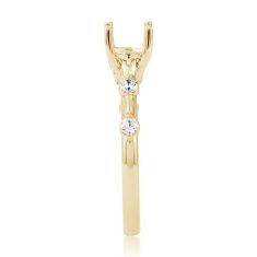1/4ctw Diamond Station 18k Yellow Gold Engagement Ring Setting