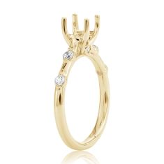 1/4ctw Diamond Station 18k Yellow Gold Engagement Ring Setting