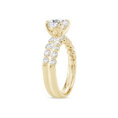2 1/2ctw Round Diamond 18k Yellow Gold Engagement and Wedding Ring Bridal Set