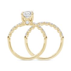 2 1/2ctw Round Diamond 18k Yellow Gold Engagement and Wedding Ring Bridal Set