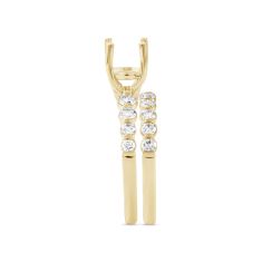 1ctw Round Diamond 18k Yellow Gold Engagement Ring Setting and Wedding Ring Set