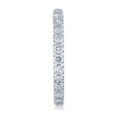 1ctw Round Diamond 14k White Gold Eternity Wedding Band - Size 6.5
