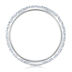 1ctw Round Diamond 14k White Gold Eternity Wedding Band - Size 6.5