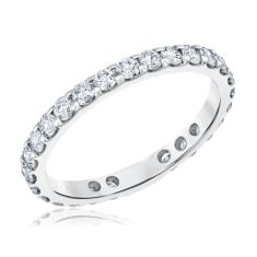 1ctw Round Diamond 14k White Gold Eternity Wedding Band - Size 6.5