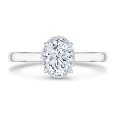 1 1/2ctw Oval Lab Grown Diamond 14k White Gold Engagement Ring